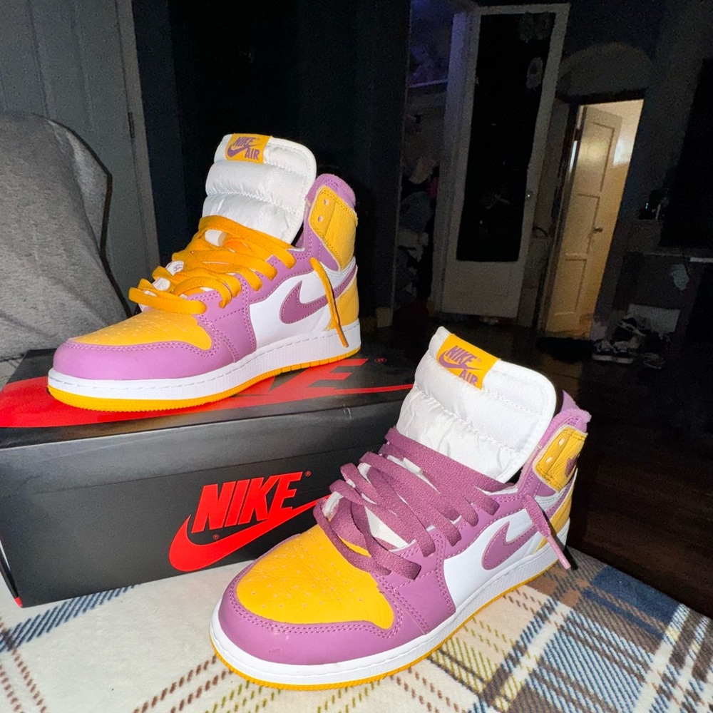 Nike Purple and Yellow Sneakers for Active Style